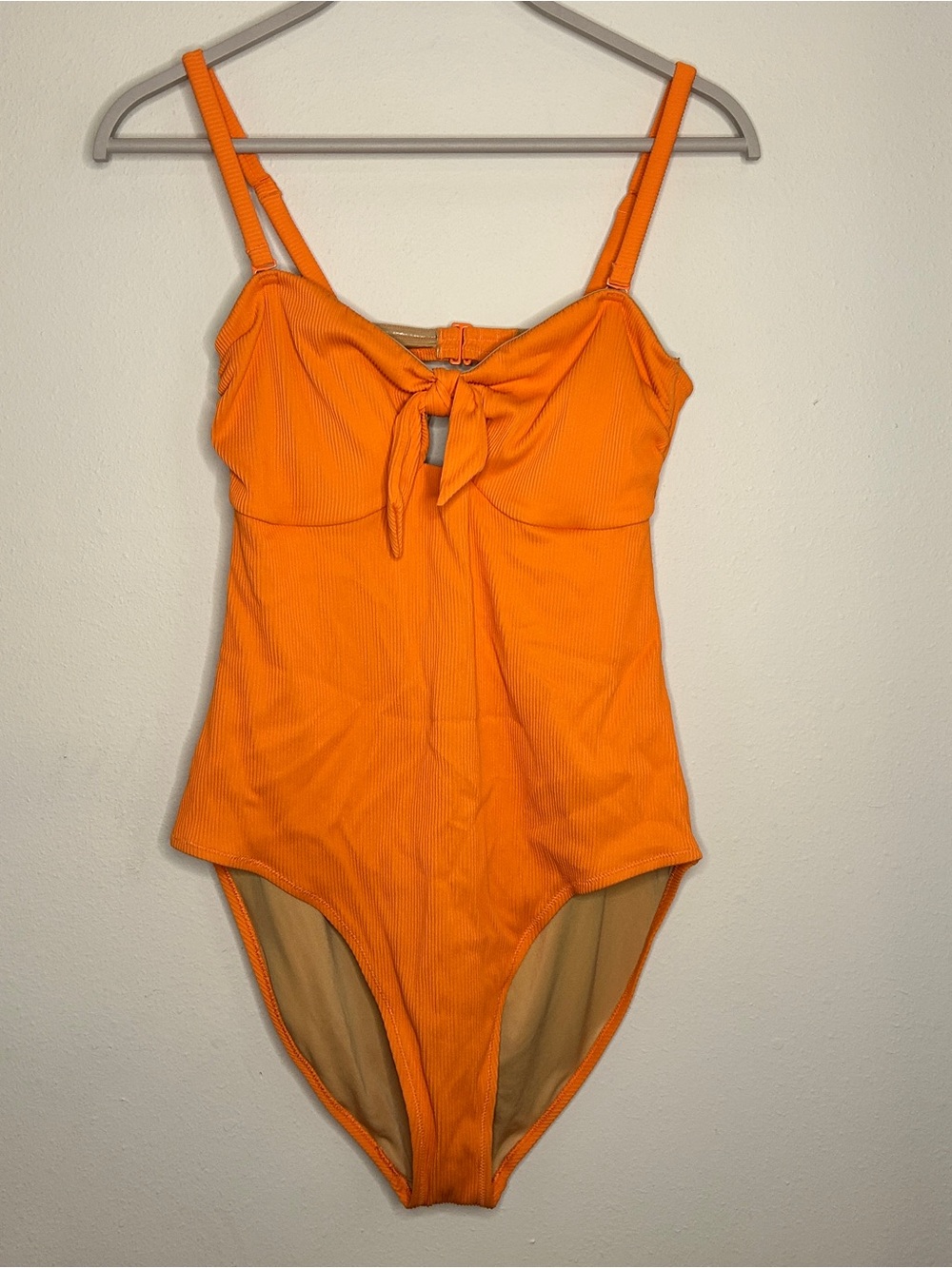 Old Navy Size XL Bright Orange One-Piece Swimsuit with Front Tie